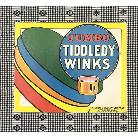 Vintage Jumbo Tiddledy Winks Game 1930s Milton Bradley Nostalgic Classic - Picture 2 of 10